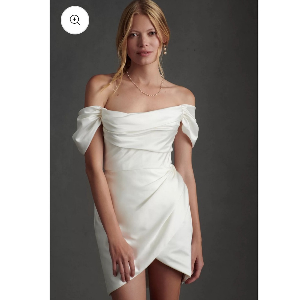 Wtoo Off-Shoulder Ivory Mini Wedding Dress